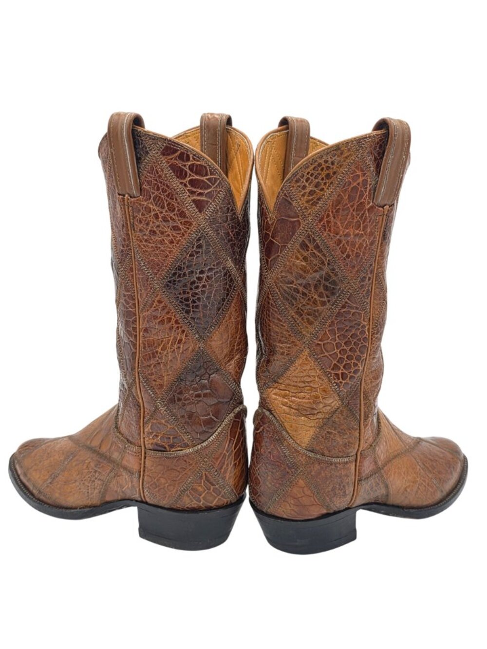 Vintage Tony Lama Full Sea Turtle Honey Brown Men 8D Cowboy Western Boots Preban - Picture 3 of 16